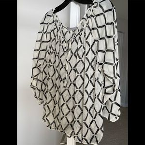 Olivia Moon Tie Front Peasant Blouse